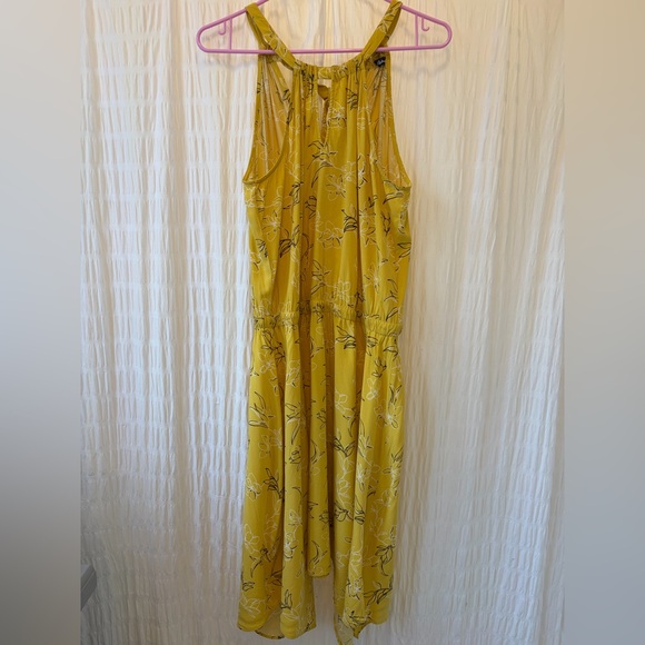 Reitmans Mustard Yellow Floral Halter Dress - Picture 2 of 5